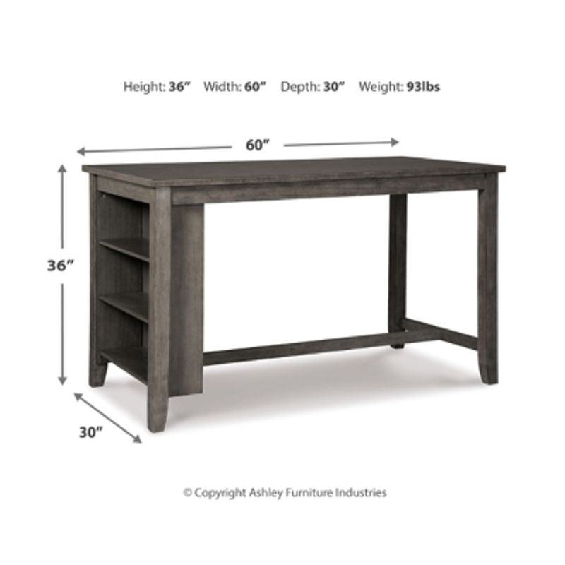 Gray Caitbrook Rectangular Dining Room Counter Table