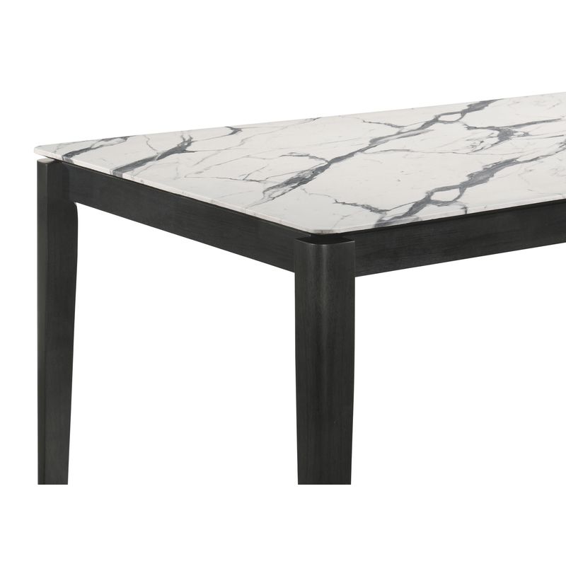 Stevie Rectangular Dining Table with Faux Marble Top White and Black