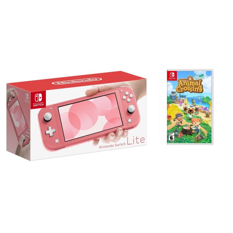 Nintendo - Switch LITE Coral + Animal Crossing BUNDLE