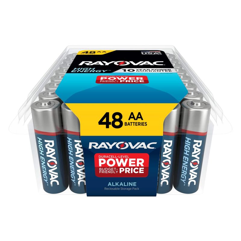 Rayovac - High Energy AA Batteries (48 Pack), Double A Alkaline Batteries