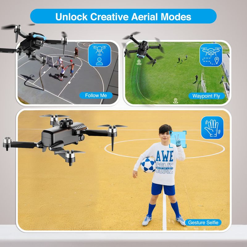 Contixo - F19 Brushless Motor GPS Drone with Remote Controller - Silver