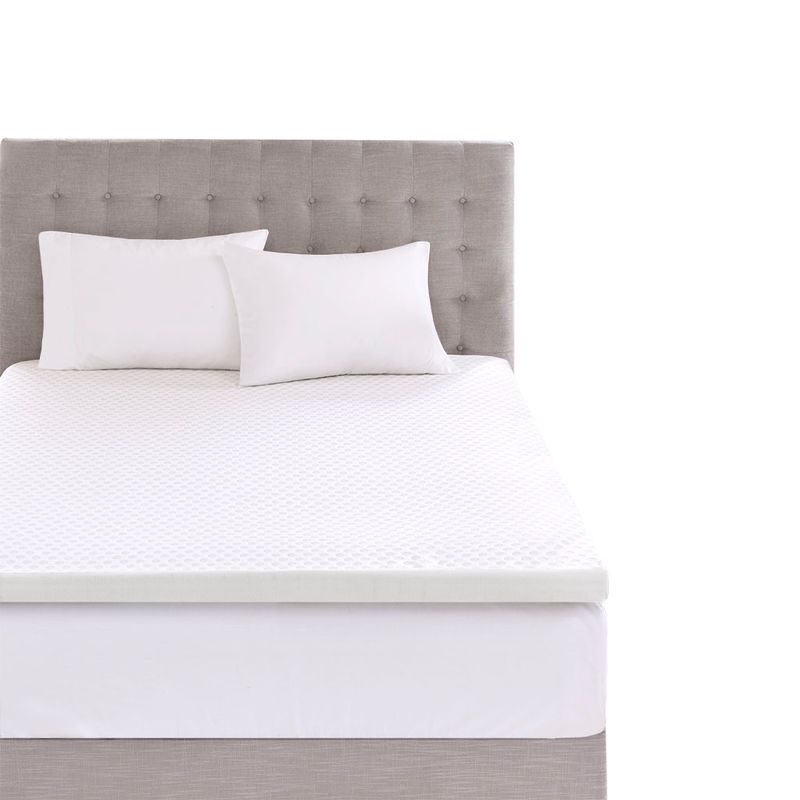 White 3" Gel Memory Foam with Cooling Cover Hypoallergenic 3" Cooling Gel Memory Foam Mattress Topper with Removable Cooling Cover Twin XL