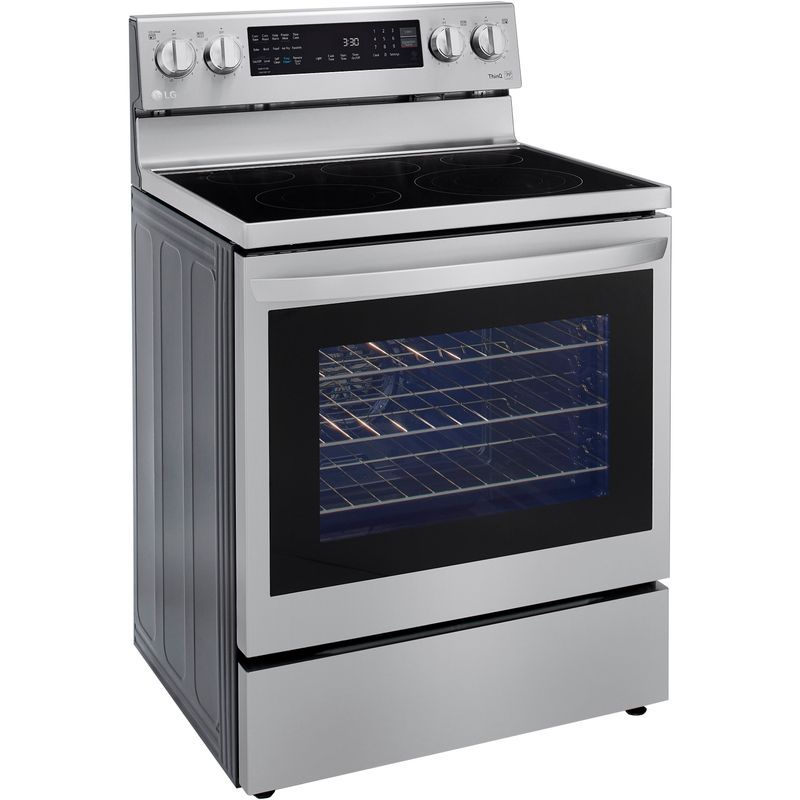 LG 6.3-Cu. Ft. Electric Smart Range with InstaView and AirFry, Stainless Steel