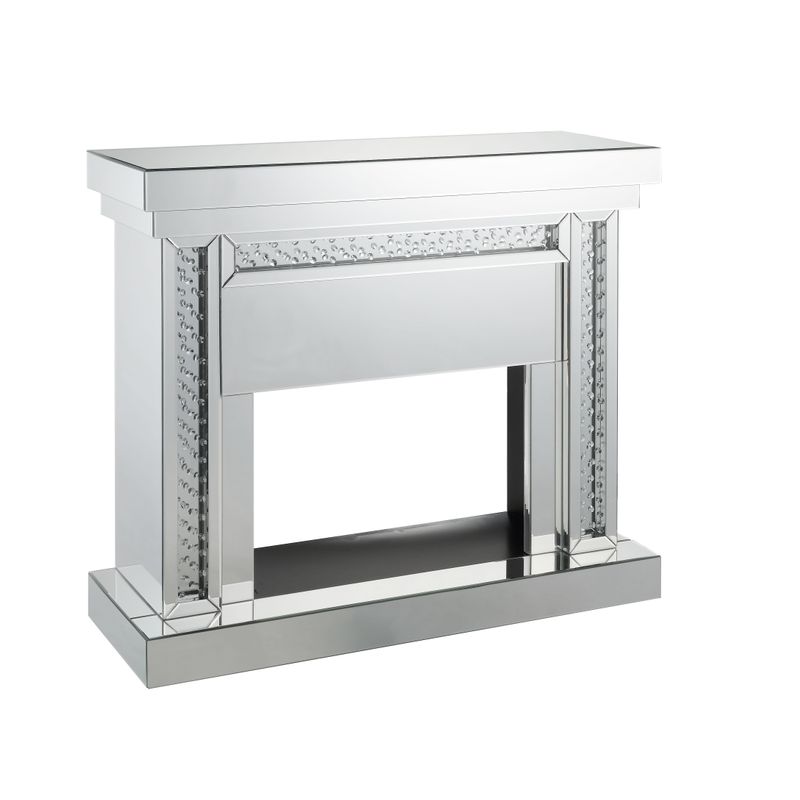 ACME Nysa Fireplace, Mirrored & Faux Crystals