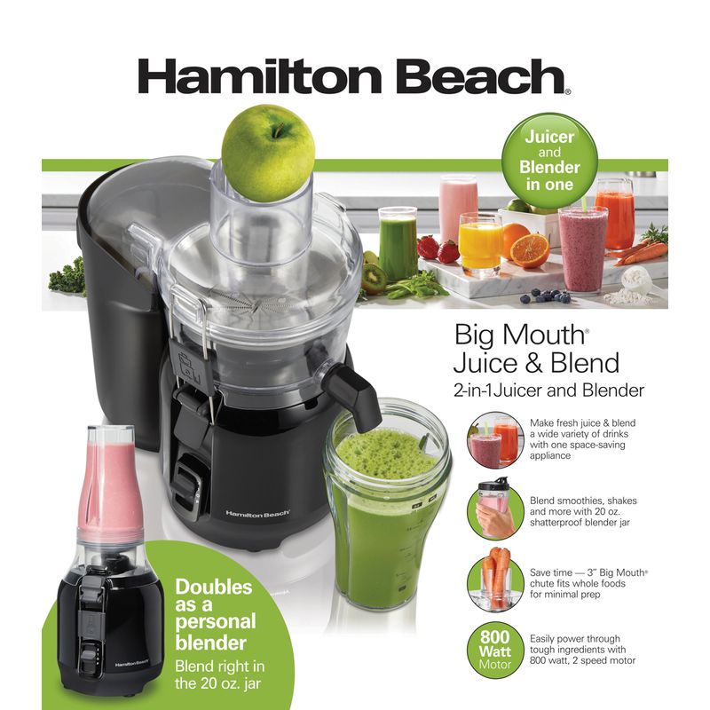 Hamilton Beach - Big Mouth 2-in-1 Juicer & Blender