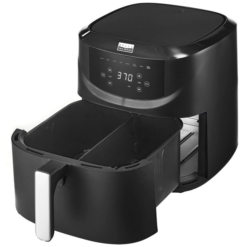 bella PRO - 8-qt. Touchscreen Air Fryer with Divided Basket - Matte Black