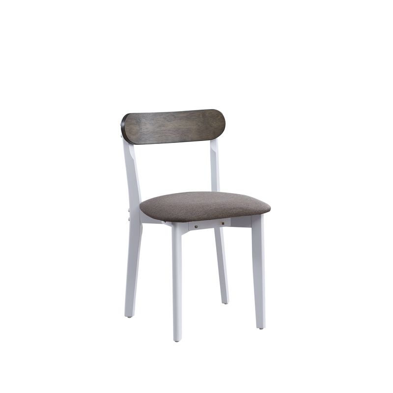 ACME Fidelity 5Pc Pack Dining Set in Brown Linen & White Finish
