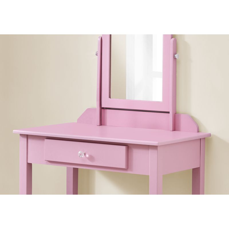 Vanity/ Desk/ Makeup Table/ Organizer/ Dressing Table/ Bedroom/ Wood/ Laminate/ Pink/ Contemporary/ Modern