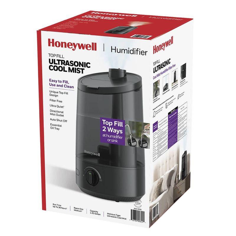 Honeywell Top Fill 1.25 gallon Ultrasonic Cool Mist Humidifier - Black