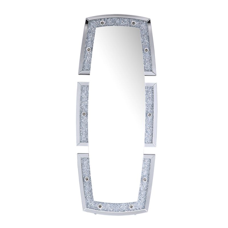 ACME Noralie Floor Mirror, Mirrored & Faux Diamonds