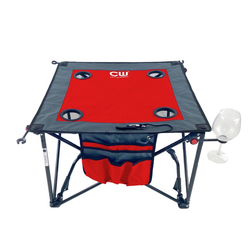 Adjustable Height Folding Wine Table Red & Gray