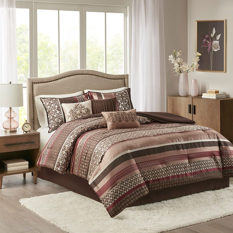 Red Princeton 7 Piece Comforter Set King