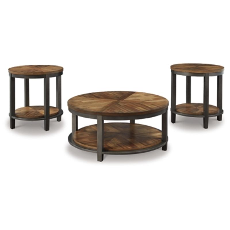 Light Brown/Bronze Roybeck Occasional Table Set (3/CN)