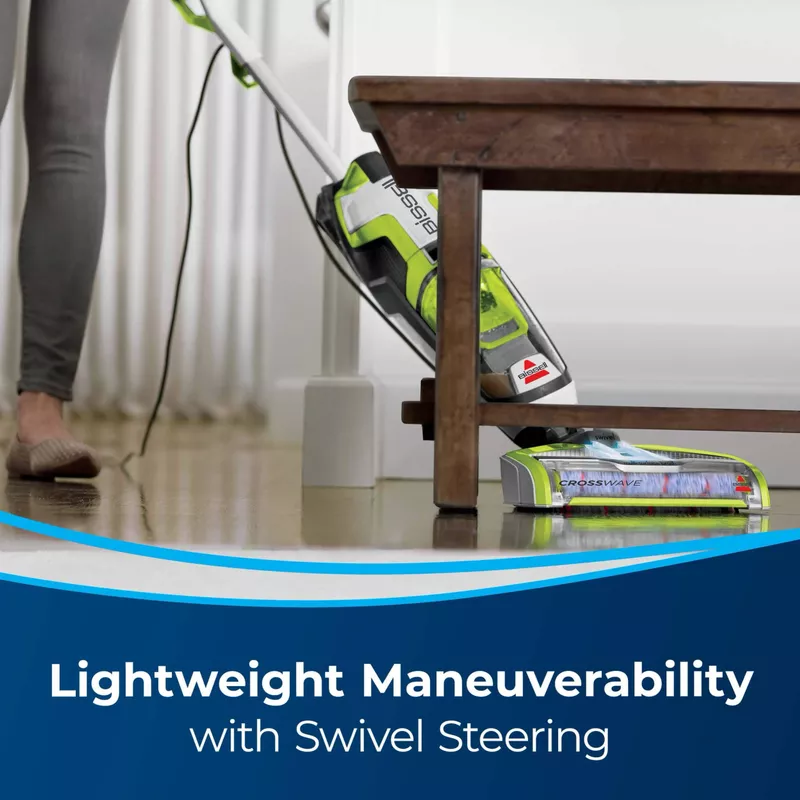 BISSELL - CrossWave Multi-Surface Wet Dry Upright Vacuum - Molded White, Titanium and Cha Cha Lime Green