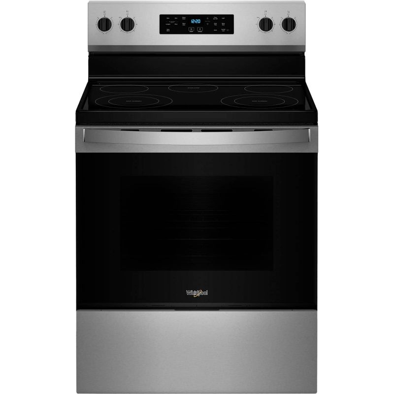 Whirlpool - 5.3 Cu. Ft. Freestanding Electric Range with Cooktop Flexibility - Stainless Steel