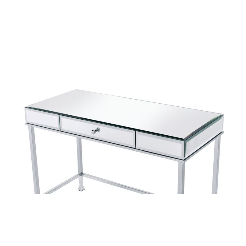 ACME Canine Writing Desk, Mirrored and Chrome Finish