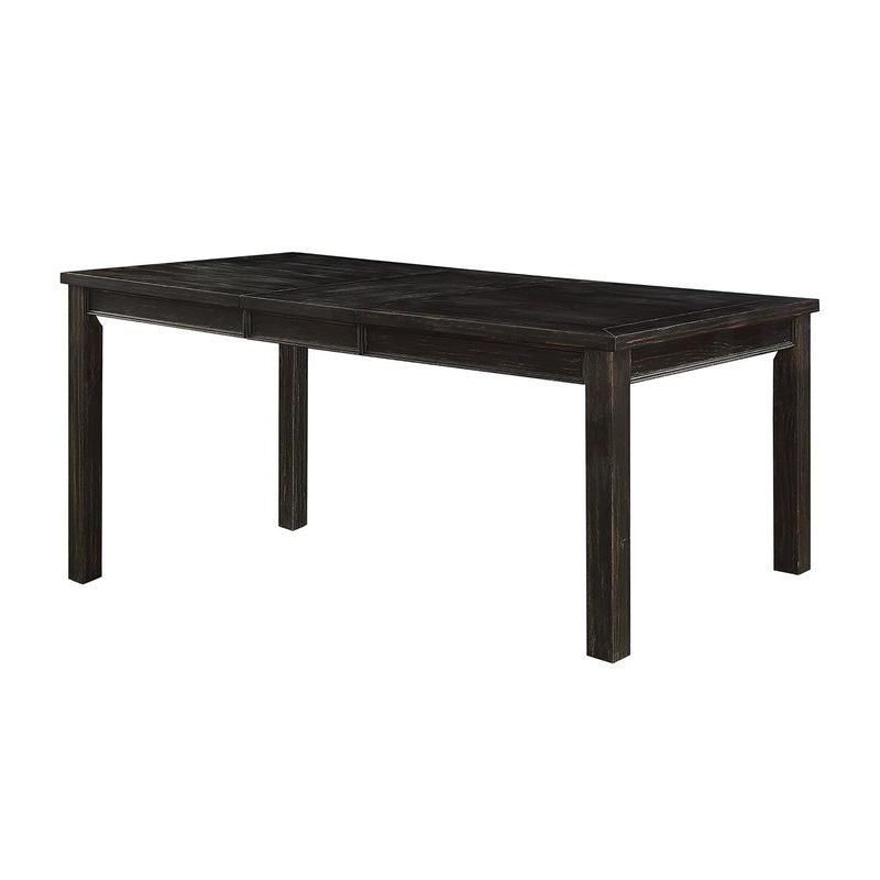 Rustic Wood Extendable Dining Table in Antique Black