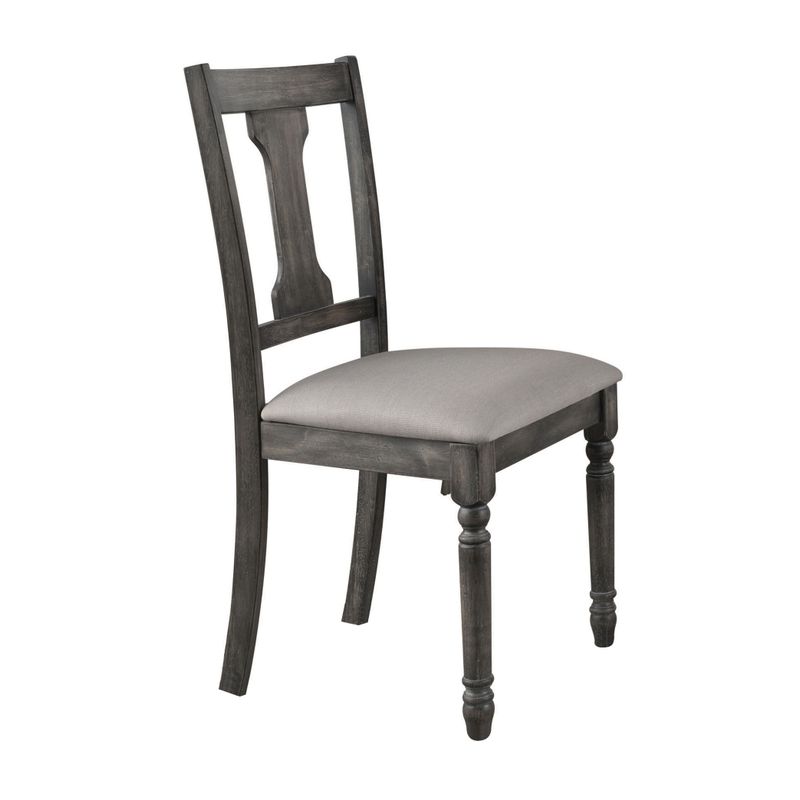 ACME Wallace Side Chair (Set-2), Tan Linen & Weathered Gray