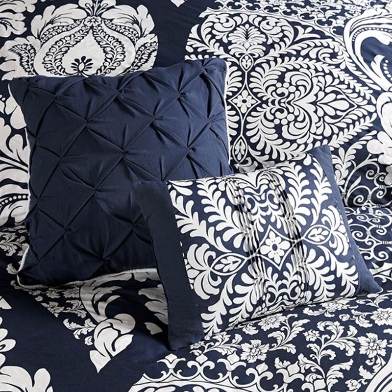 Indigo Vienna 7 Piece Cotton Printed Comforter Set Queen