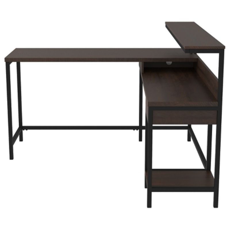 Warm Brown Camiburg L-Desk with Storage