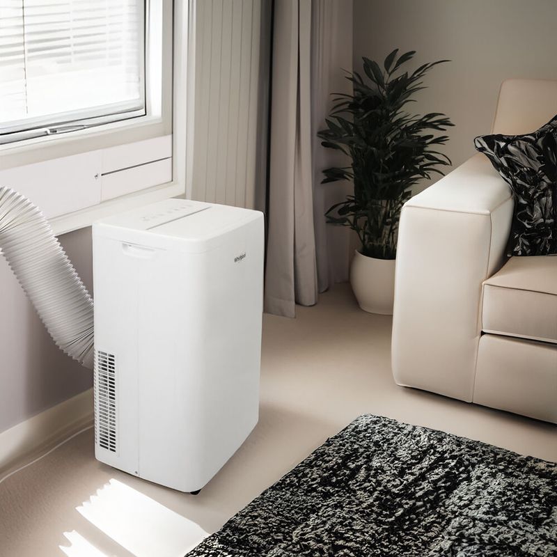 Whirlpool - 14,000 BTU ASHRAE (10,000 BTU SACC) Portable Air Conditioner with 10,000 BTU Supplemental Heat