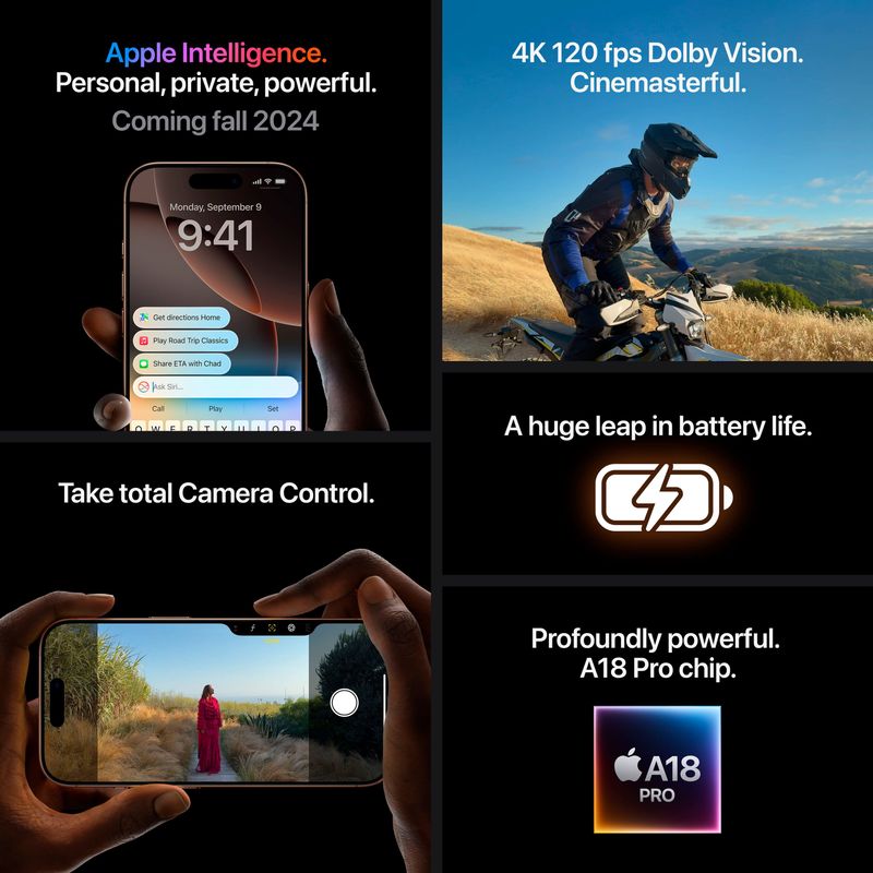 Apple - iPhone 16 Pro Max 1TB with Apple Intelligence - White Titanium (Universal )