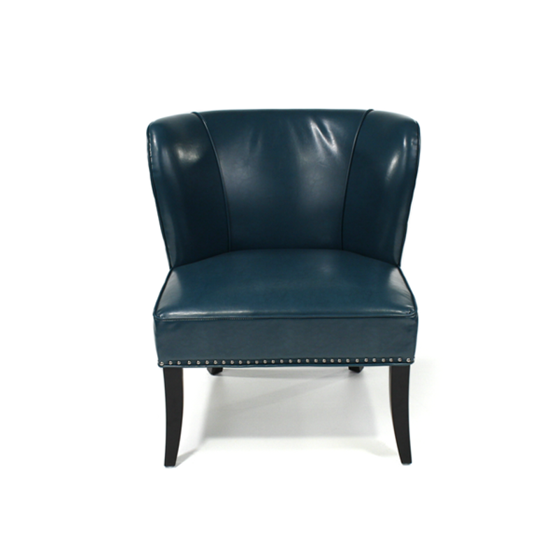 Blue Hilton Armless Accent Chair