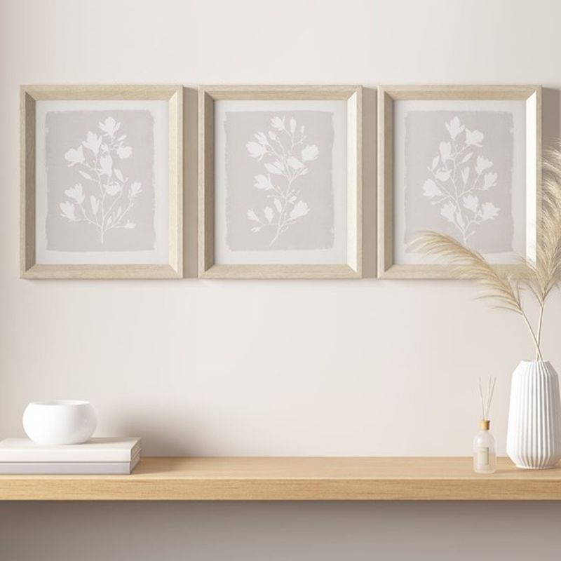 Fair Florets 3-piece Framed Glass Wall Art Set