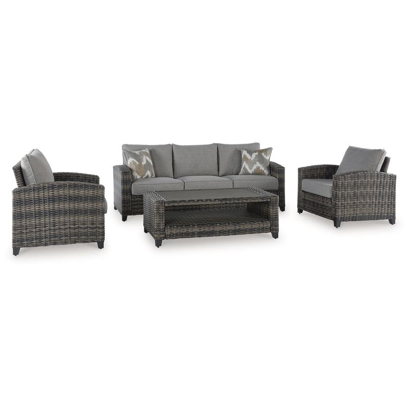 Oasis Court Outdoor Sofa/Chairs/Table Set (Set of 4)