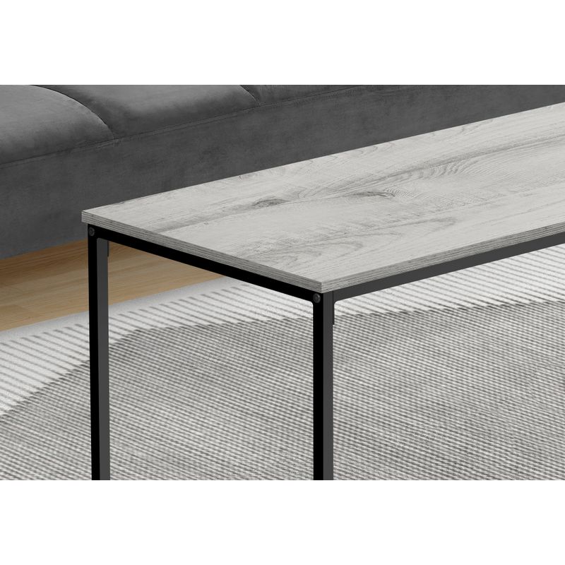 Coffee Table/ Accent/ Cocktail/ Rectangular/ Living Room/ 40"L/ Metal/ Laminate/ Grey/ Black/ Contemporary/ Modern