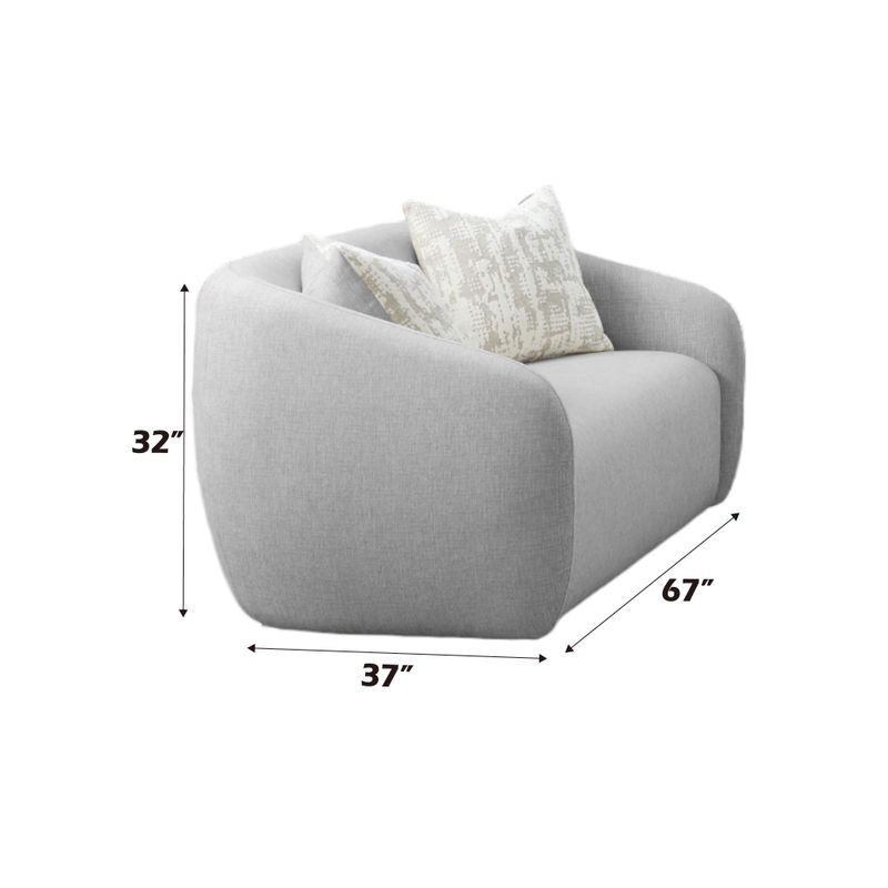 ACME Etienne Loveseat w/3 Pillows in Gray Linen