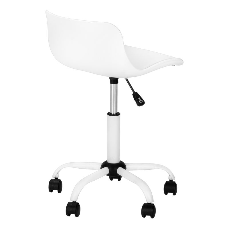 Office Chair/ Adjustable Height/ Swivel/ Ergonomic/ Computer Desk/ Work/ Juvenile/ Metal/ Pu Leather Look/ White/ Contemporary/ Modern