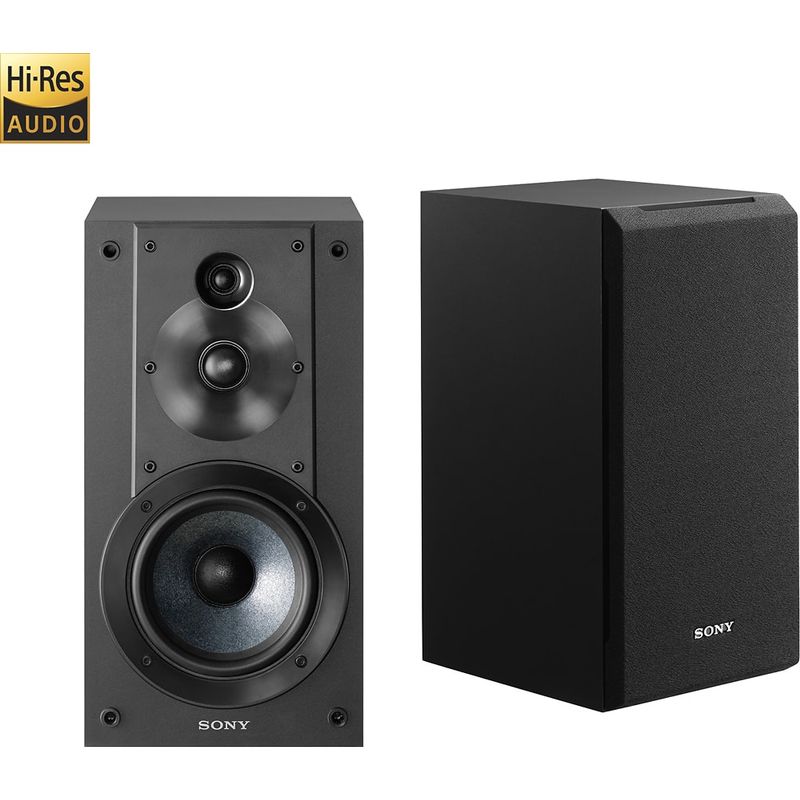 Sony - Core Series 5 3-Way Bookshelf Speakers (Pair) - Black