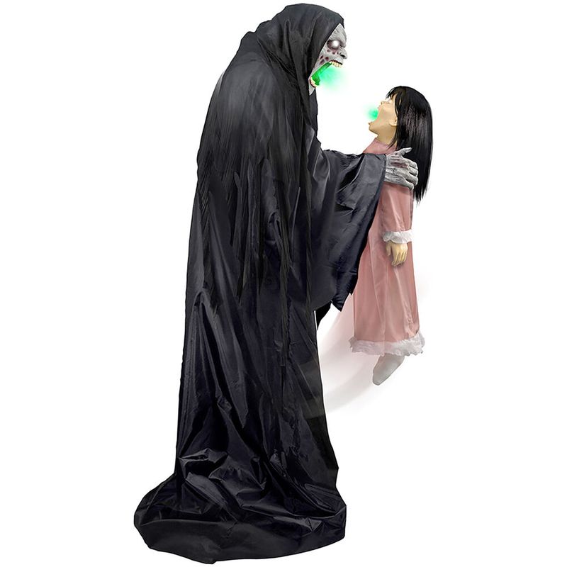 Soul Sucker Demon Reaper by Tekky, Premium Talking Halloween Animatronic, Plug-In or Battery