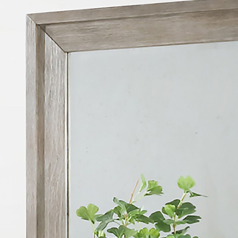 Transitional Rectangle Mirror in Wire-Brushed Warm Gray