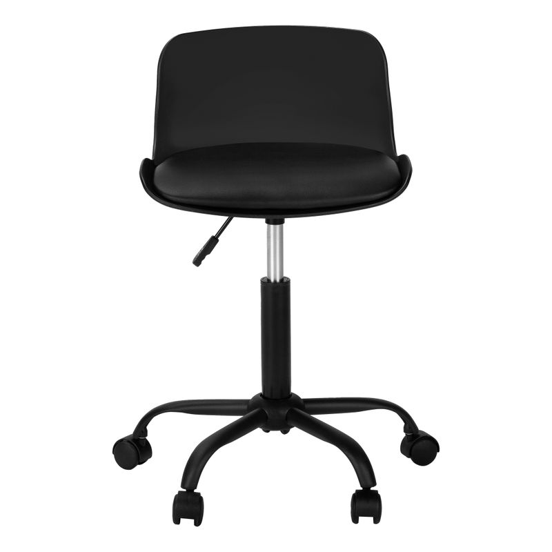 Office Chair/ Adjustable Height/ Swivel/ Ergonomic/ Computer Desk/ Work/ Juvenile/ Metal/ Pu Leather Look/ Black/ Contemporary/ Modern