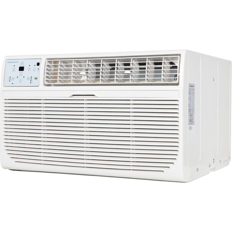 Keystone - 8,000 BTU 115V Through-the-Wall Air Conditioner with 4,200 BTU Supplemental Heat Capability