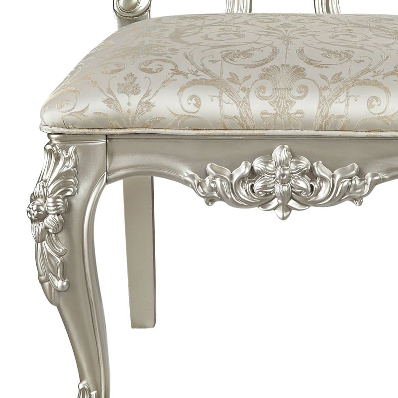 ACME Bently Side Chair (Set-2), Fabric & Champagne Finish