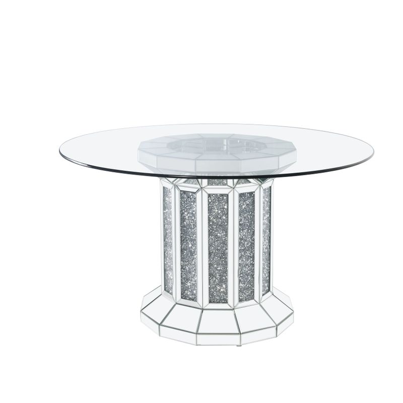 ACME Noralie Dining Table, Mirrored & Faux Diamonds