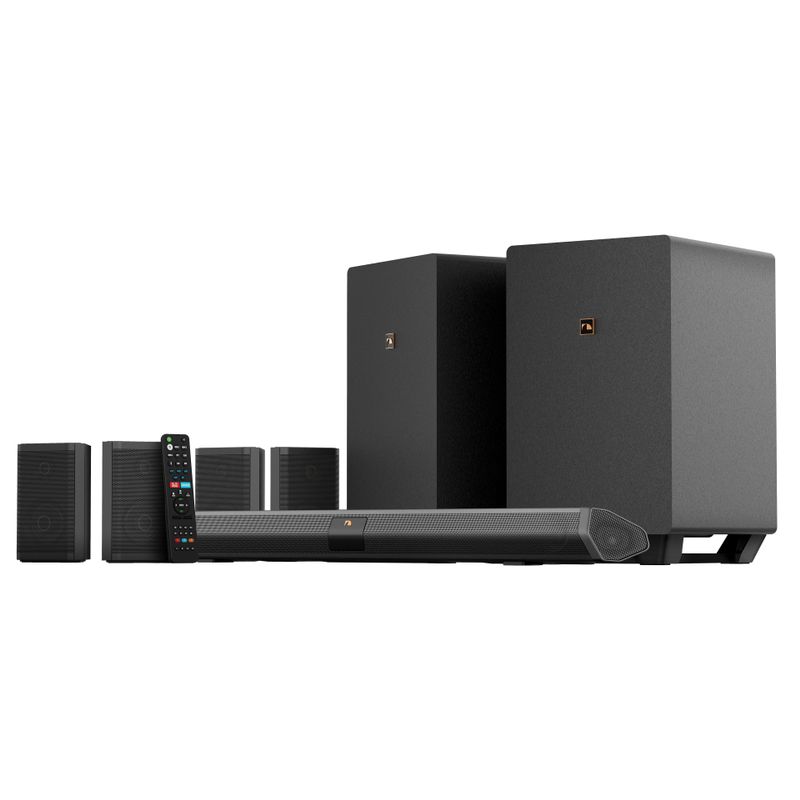 Nakamichi - Shockwafe 9.2.4Ch 1300W Soundbar System with Dual 10" Wireless Subwoofers, Dolby Atmos, eARC and SSE MAX - Black