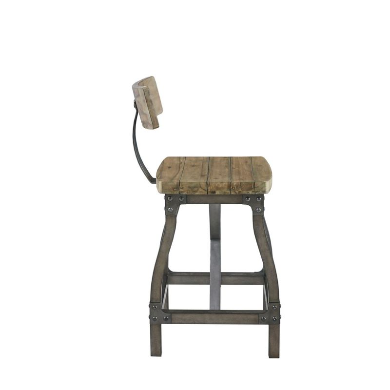 Tatum Oak/Silver Counter Stool with Back