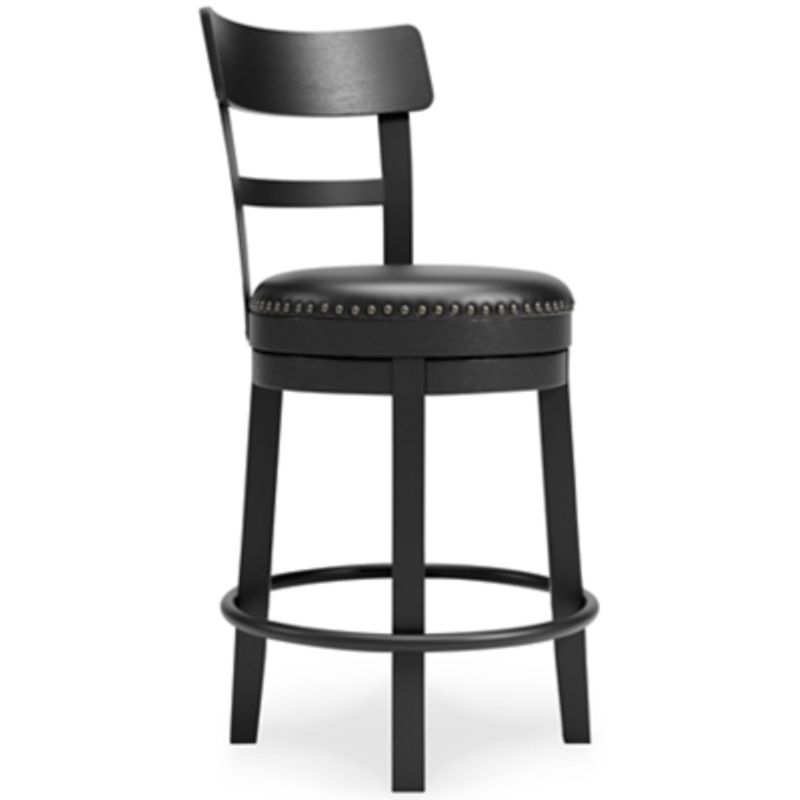 Black Valebeck Upholstered Swivel Barstool (1/CN)