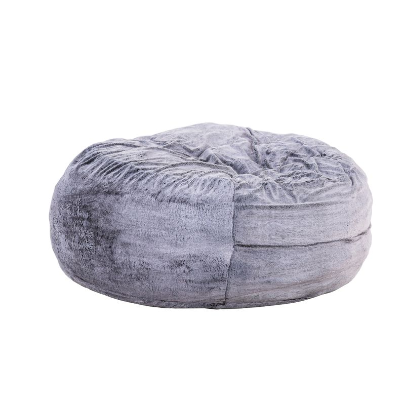 Sealy&reg; Bala 5ft Faux Fur Grey Memory Foam Bean Bag