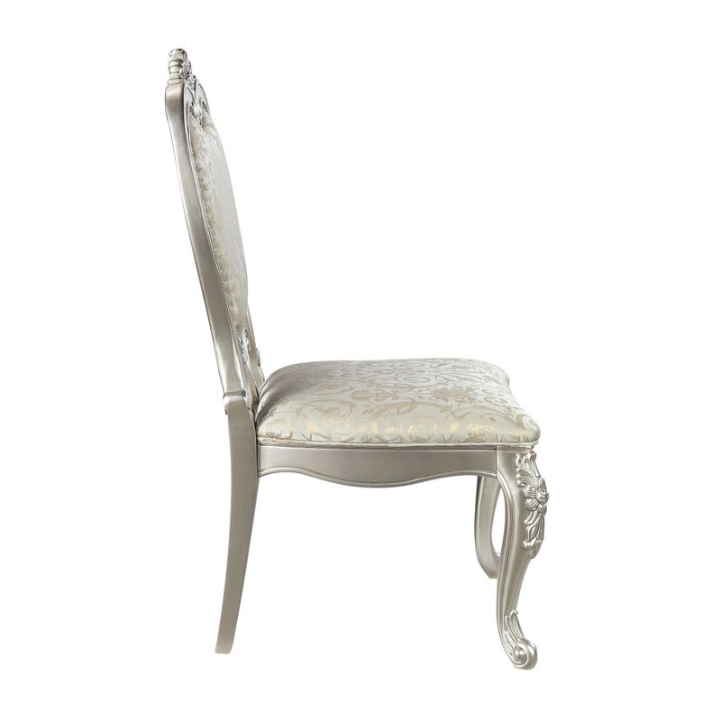 ACME Bently Side Chair (Set-2), Fabric & Champagne Finish
