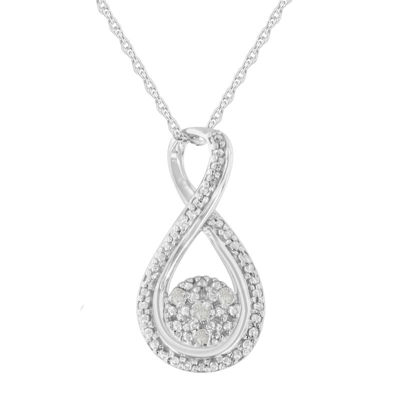 .925 Sterling Silver Diamond Accent Infinity 18" Pendant Necklace (I-J color, I2-I3 clarity)