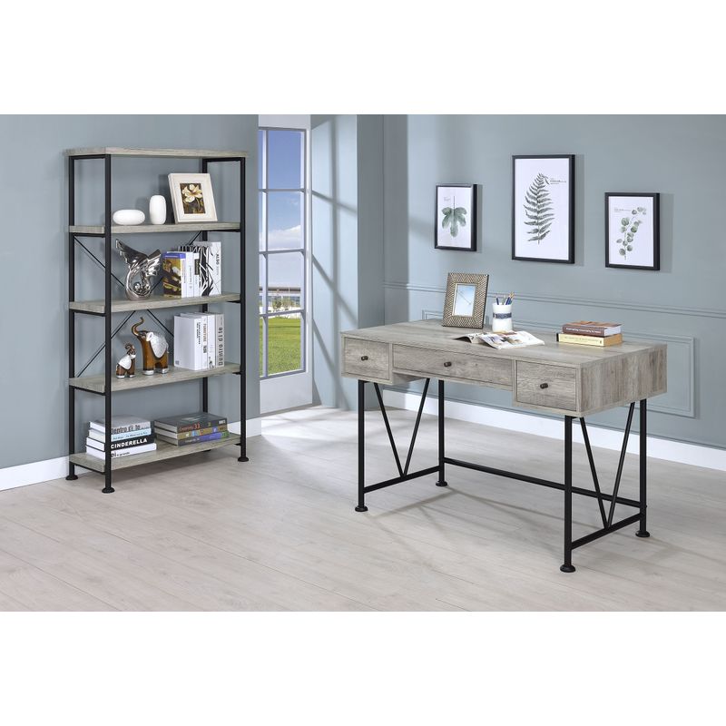 Analiese 4-shelf Bookcase Grey Driftwood