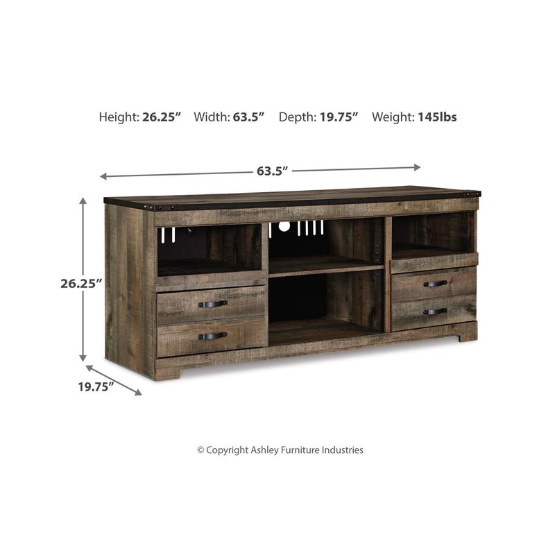 Trinell Large TV Stand w/Fireplace Option