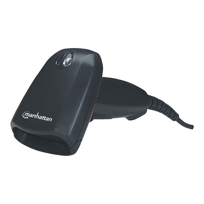 Manhattan Long Range CCD Handheld Barcode Scanner USB 500mm Scan Depth Cable 1.5m Max Ambient Light 10000 lux (sunlight) Black Three Year Wa