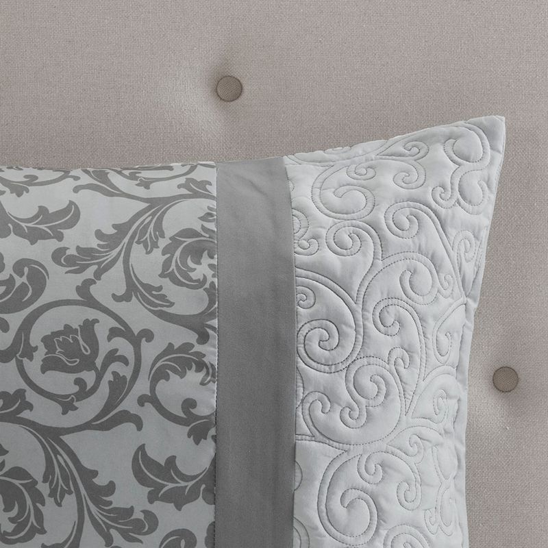 Grey Ramsey Embroidered 8 Piece Comforter Set Queen