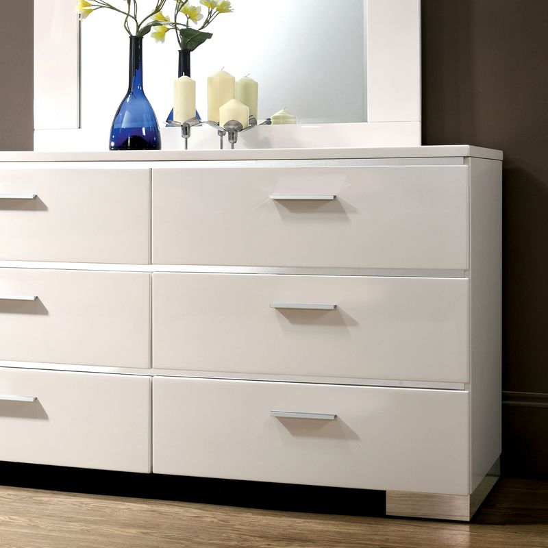 Contemporary Wood Dresser in White